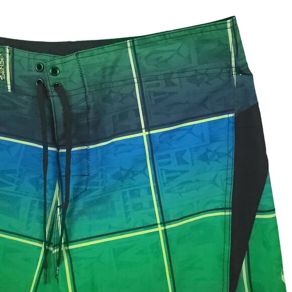 Salt Life Men's Vapor Stretch Board Shorts Size 36 SLX-QD Green Summer Beachy - Picture 6 of 13